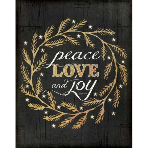 Peace, Love and Joy White Modern Wood Framed Art Print by Pugh, Jennifer