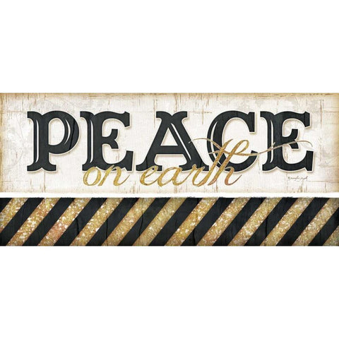 Peace on Earth Black Modern Wood Framed Art Print with Double Matting by Pugh, Jennifer