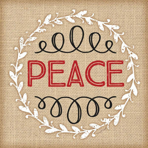 Burlap Peace Gold Ornate Wood Framed Art Print with Double Matting by Pugh, Jennifer