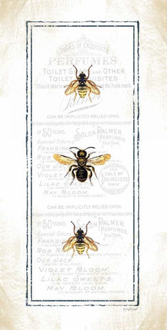 Bees White Modern Wood Framed Art Print with Double Matting by Pugh, Jennifer