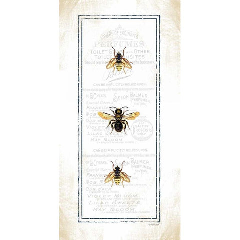 Bees Black Modern Wood Framed Art Print with Double Matting by Pugh, Jennifer