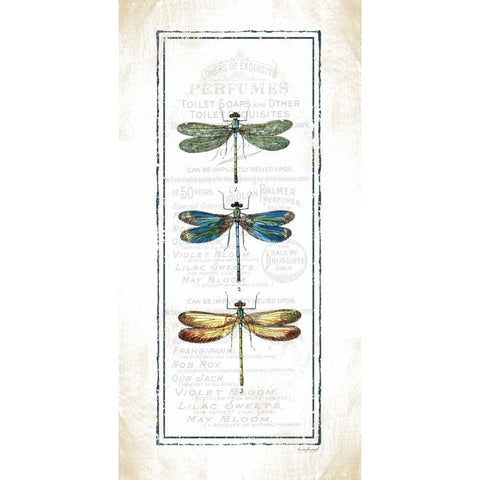 Dragonfly Gold Ornate Wood Framed Art Print with Double Matting by Pugh, Jennifer
