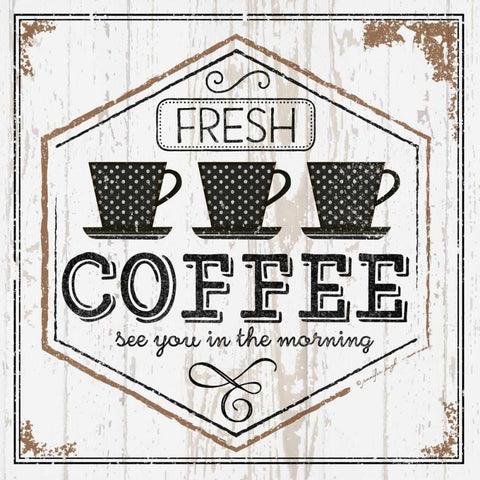 Fresh Coffee Black Ornate Wood Framed Art Print with Double Matting by Pugh, Jennifer