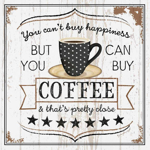 You Cant Buy Happiness Black Ornate Wood Framed Art Print with Double Matting by Pugh, Jennifer