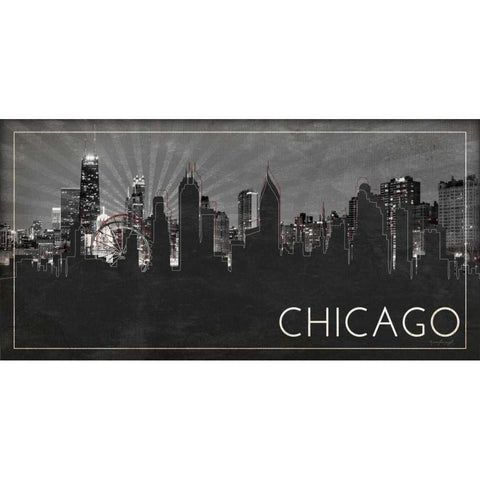 Chicago Silhouette White Modern Wood Framed Art Print by Pugh, Jennifer