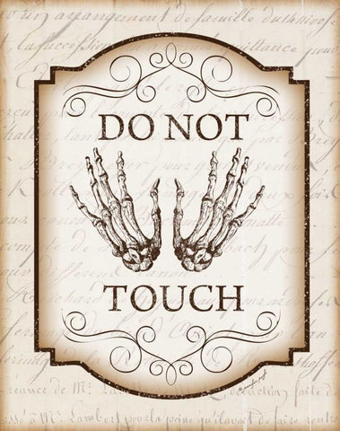 Do Not Touch Black Ornate Wood Framed Art Print with Double Matting by Pugh, Jennifer