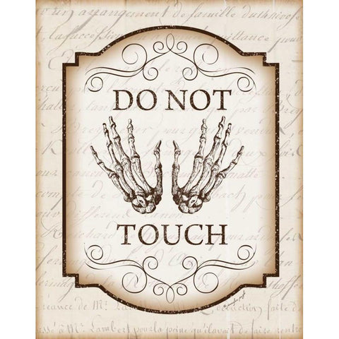 Do Not Touch Black Modern Wood Framed Art Print by Pugh, Jennifer