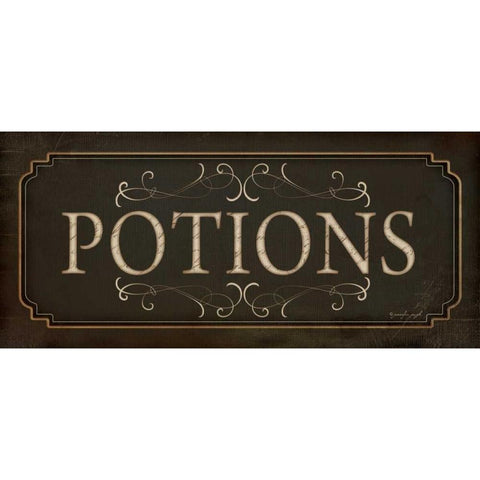 Potions Black Modern Wood Framed Art Print with Double Matting by Pugh, Jennifer