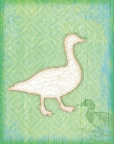 Duck White Modern Wood Framed Art Print with Double Matting by Pugh, Jennifer