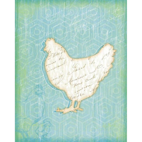 Chicken Black Modern Wood Framed Art Print with Double Matting by Pugh, Jennifer