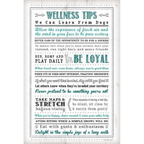 Wellness Tips Black Modern Wood Framed Art Print with Double Matting by Pugh, Jennifer