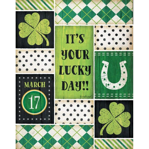 St. Patricks Black Modern Wood Framed Art Print by Pugh, Jennifer