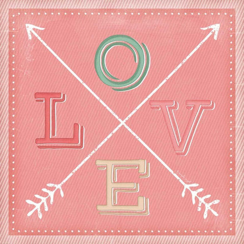 Love Arrows White Modern Wood Framed Art Print with Double Matting by Pugh, Jennifer