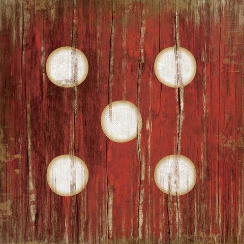 Red Five Black Modern Wood Framed Art Print with Double Matting by Pugh, Jennifer