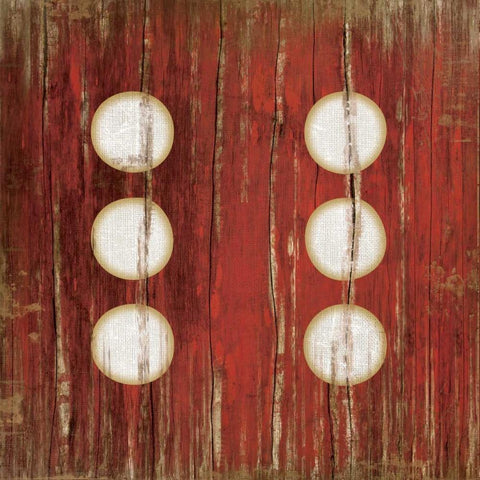 Red Six White Modern Wood Framed Art Print with Double Matting by Pugh, Jennifer