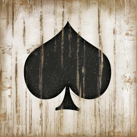 Spades White Modern Wood Framed Art Print with Double Matting by Pugh, Jennifer