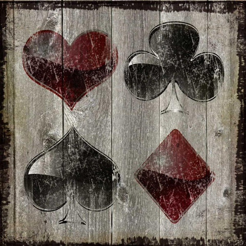 Playing Card Suits II White Modern Wood Framed Art Print by Pugh, Jennifer