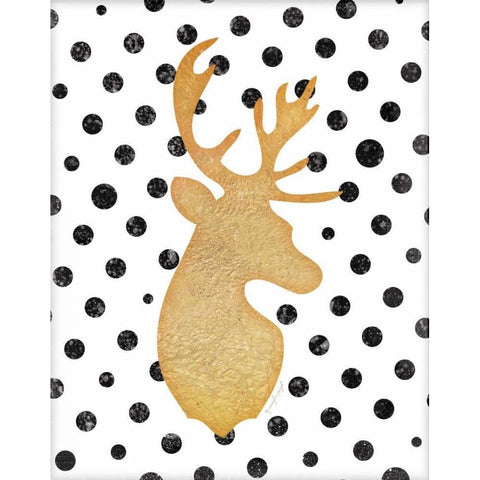 Deer I Black Modern Wood Framed Art Print with Double Matting by Pugh, Jennifer