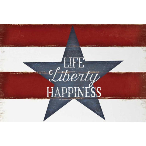 Life, Liberty, Happiness Black Modern Wood Framed Art Print with Double Matting by Pugh, Jennifer