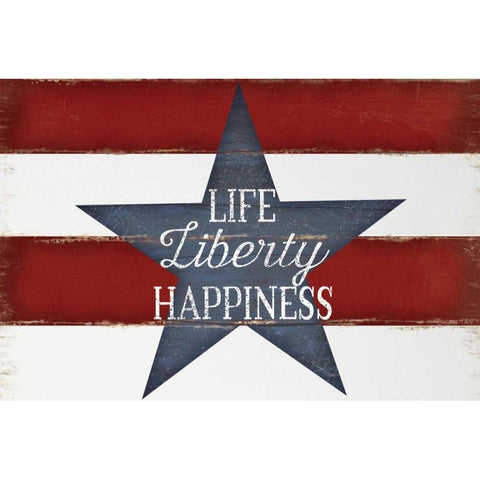 Life, Liberty, Happiness Gold Ornate Wood Framed Art Print with Double Matting by Pugh, Jennifer