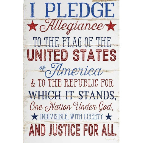 Pledge Allegiance Black Modern Wood Framed Art Print with Double Matting by Pugh, Jennifer