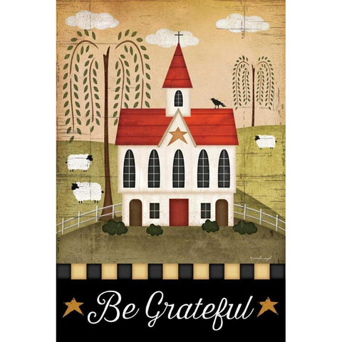 Be Grateful Black Modern Wood Framed Art Print with Double Matting by Pugh, Jennifer