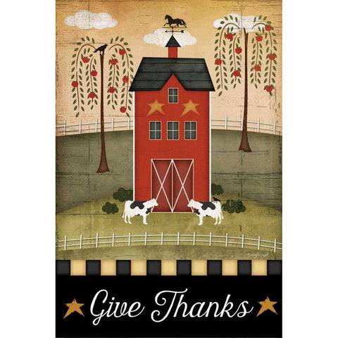 Give Thanks Gold Ornate Wood Framed Art Print with Double Matting by Pugh, Jennifer