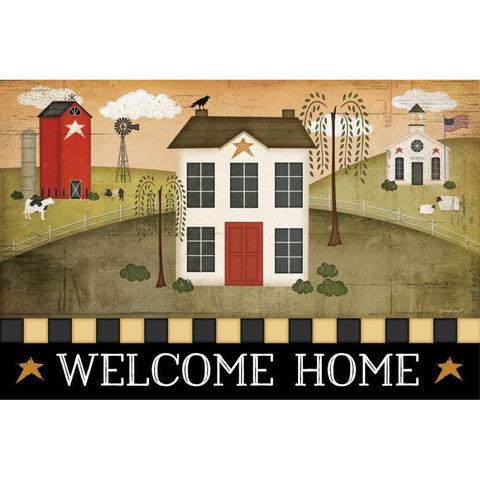 Welcome Home Gold Ornate Wood Framed Art Print with Double Matting by Pugh, Jennifer