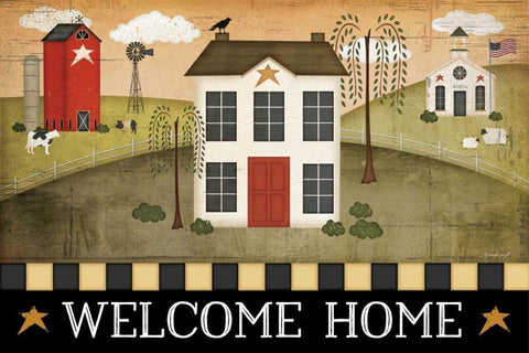 Welcome Home White Modern Wood Framed Art Print with Double Matting by Pugh, Jennifer