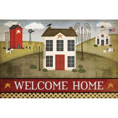 Welcome Home Gold Ornate Wood Framed Art Print with Double Matting by Pugh, Jennifer