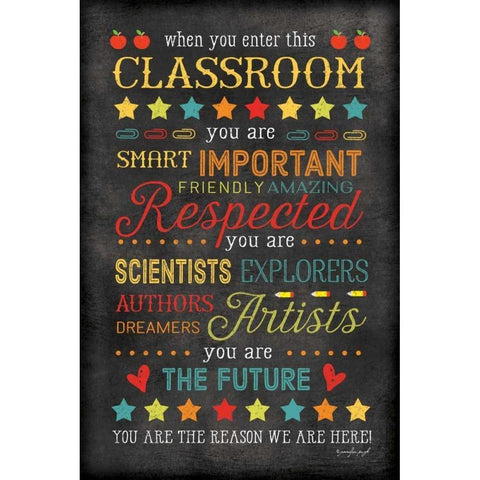 When You Enter the Classroom Gold Ornate Wood Framed Art Print with Double Matting by Pugh, Jennifer
