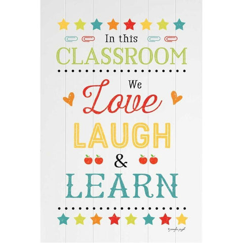 Love Laugh Learn Black Modern Wood Framed Art Print with Double Matting by Pugh, Jennifer