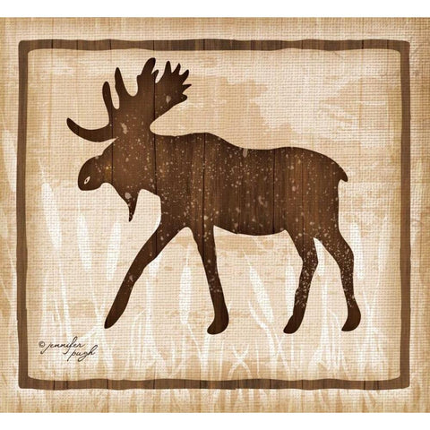 Moose White Modern Wood Framed Art Print by Pugh, Jennifer
