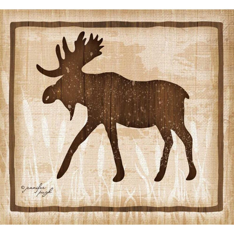 Moose Gold Ornate Wood Framed Art Print with Double Matting by Pugh, Jennifer