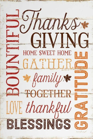 Thanksgiving White Modern Wood Framed Art Print with Double Matting by Pugh, Jennifer