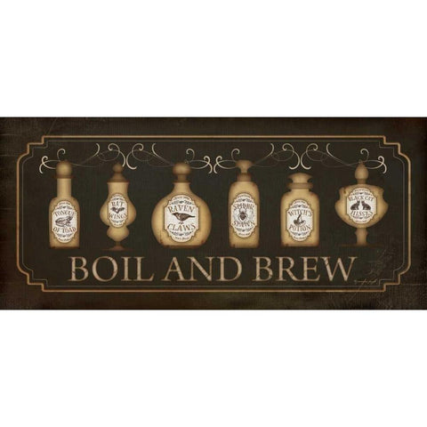 Boil and Brew Gold Ornate Wood Framed Art Print with Double Matting by Pugh, Jennifer