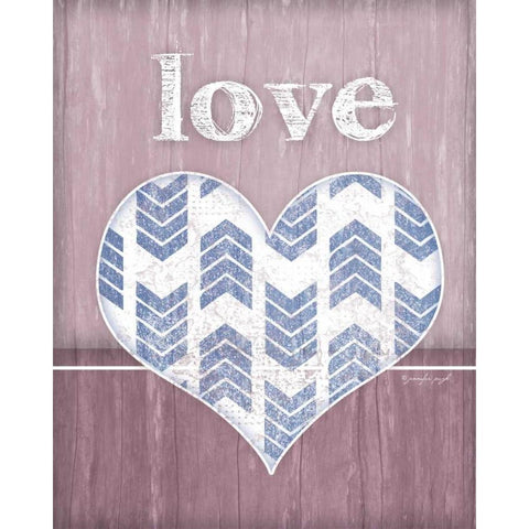 Love Heart White Modern Wood Framed Art Print by Pugh, Jennifer