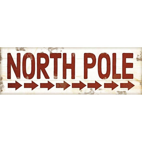 North Pole Christmas White Modern Wood Framed Art Print by Pugh, Jennifer