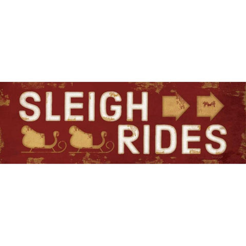 Sleigh Rides Christmas Black Modern Wood Framed Art Print by Pugh, Jennifer