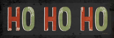 Ho Ho Ho Christmas White Modern Wood Framed Art Print with Double Matting by Pugh, Jennifer