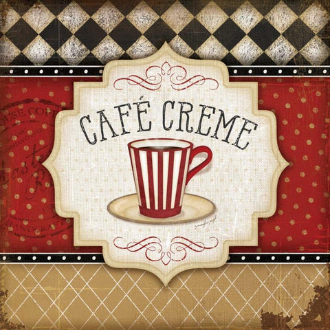 Cafe Creme Black Modern Wood Framed Art Print with Double Matting by Pugh, Jennifer