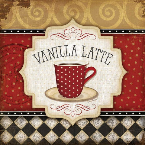 Vanilla Latte Black Ornate Wood Framed Art Print with Double Matting by Pugh, Jennifer