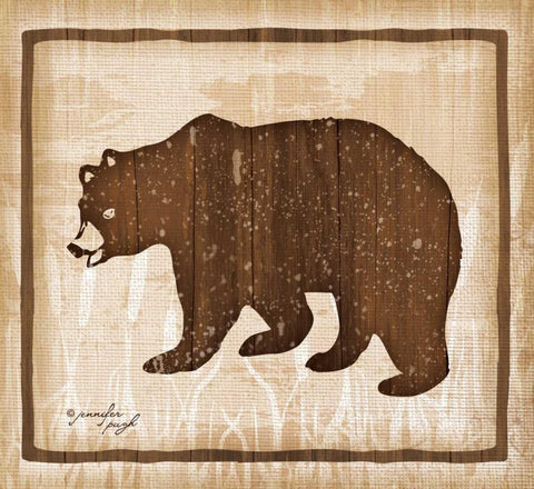 Bear Black Ornate Wood Framed Art Print with Double Matting by Pugh, Jennifer