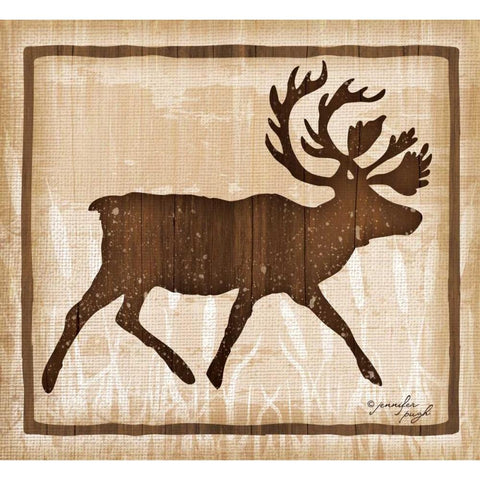 Elk Black Modern Wood Framed Art Print with Double Matting by Pugh, Jennifer