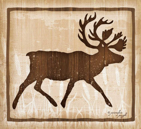 Elk White Modern Wood Framed Art Print with Double Matting by Pugh, Jennifer