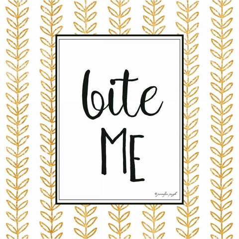 Bite Me Black Ornate Wood Framed Art Print with Double Matting by Pugh, Jennifer