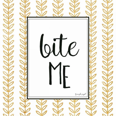 Bite Me Black Modern Wood Framed Art Print with Double Matting by Pugh, Jennifer