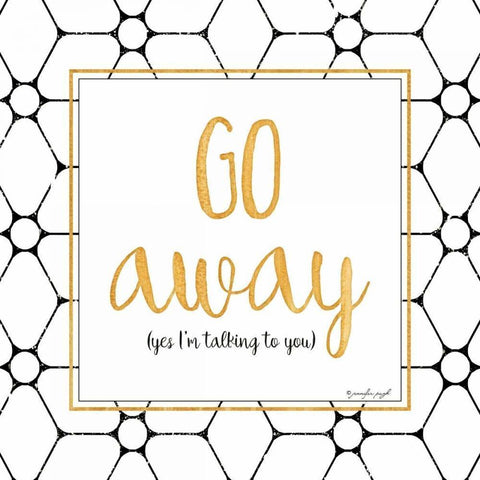 Go Away White Modern Wood Framed Art Print by Pugh, Jennifer