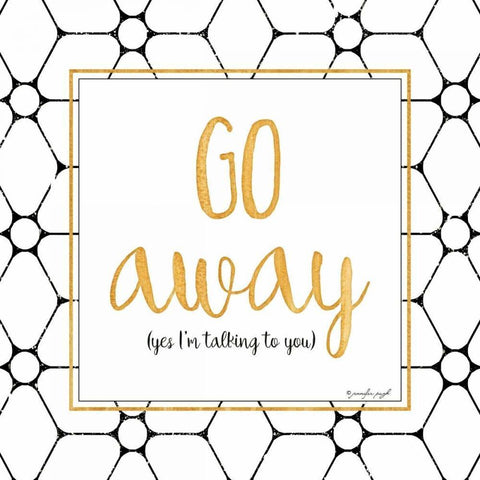 Go Away Black Ornate Wood Framed Art Print with Double Matting by Pugh, Jennifer