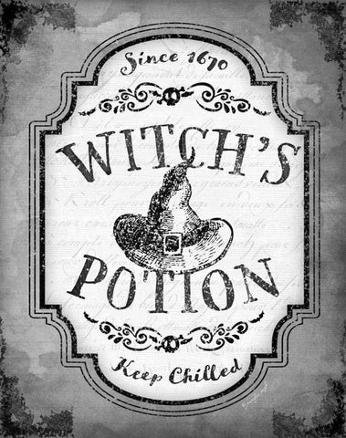 Witchs Potion Black Ornate Wood Framed Art Print with Double Matting by Pugh, Jennifer